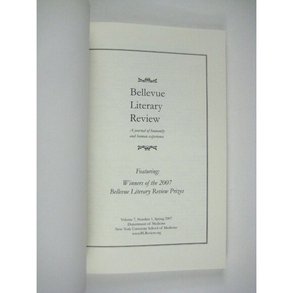 Bellevue Literary Review Journal Humanity 2007 Paperback Volume 7 No 1 - Picture 3 of 9